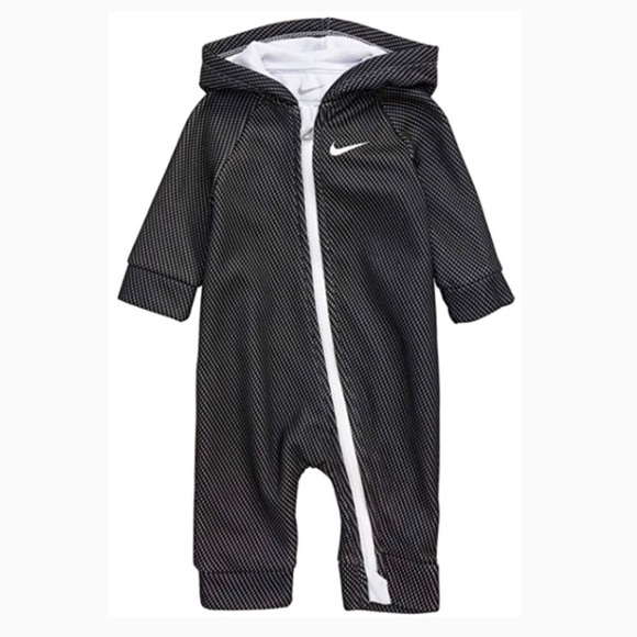 Nike Baby Boys Long Sleeve Mesh Hooded Fleece Coverall Size 3 Monthd - Picture 1 of 2